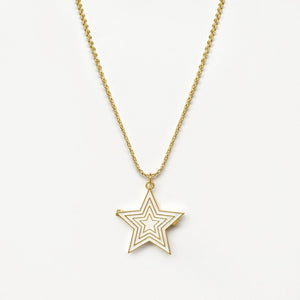 Deco Star Locket (Ivory) - Gold